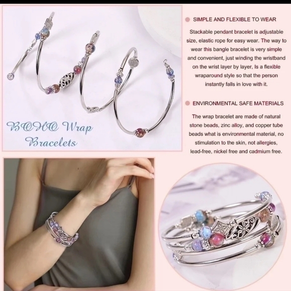 Gemstones Wrap Bracelet - Picture 2 of 8